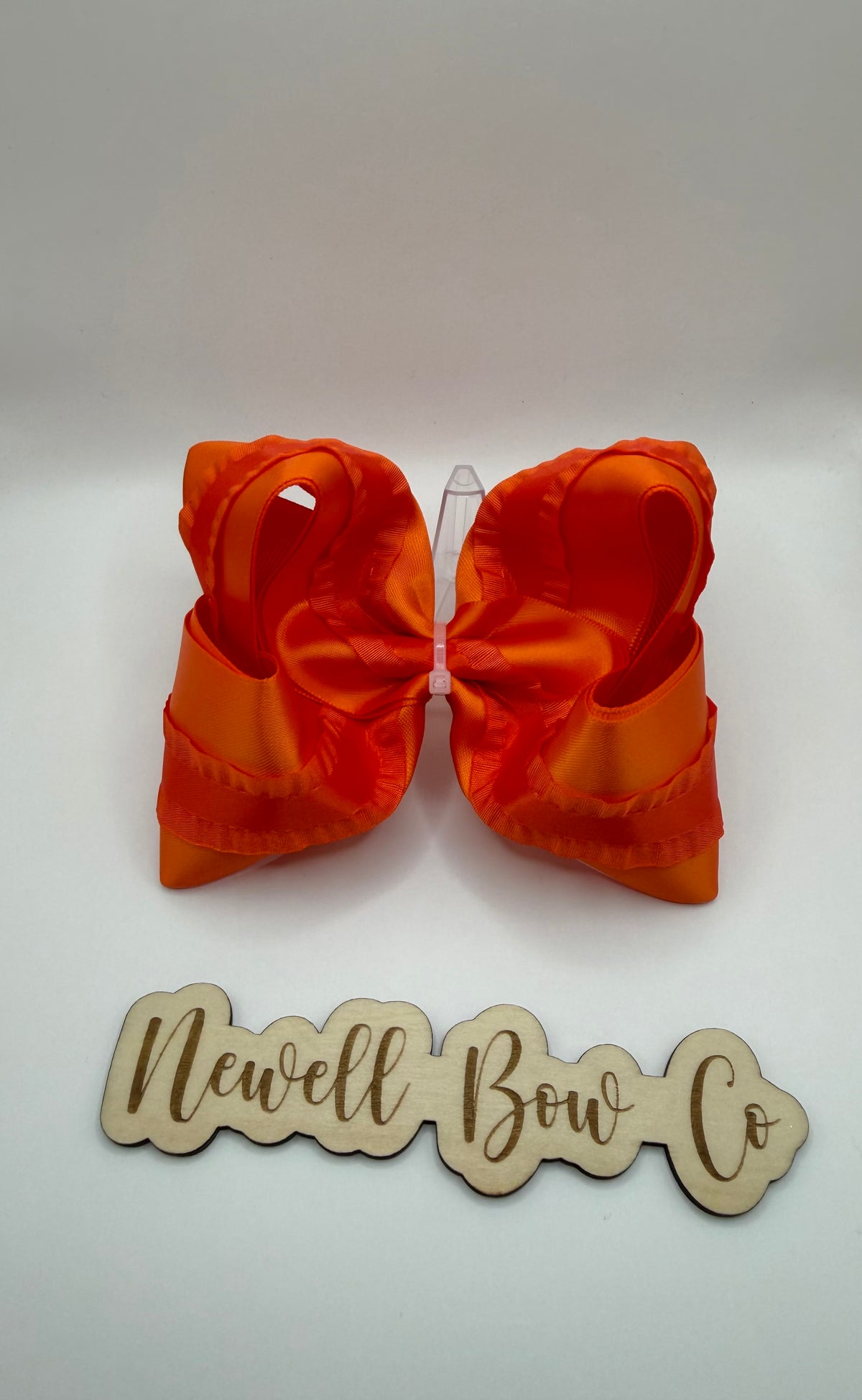 RTS 4.5 Orange Satin Ruffle Bow