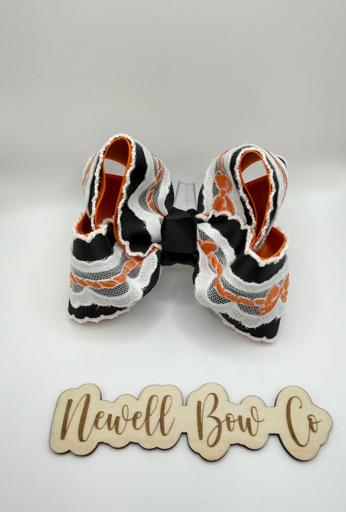 Orange Bow Lace Bow