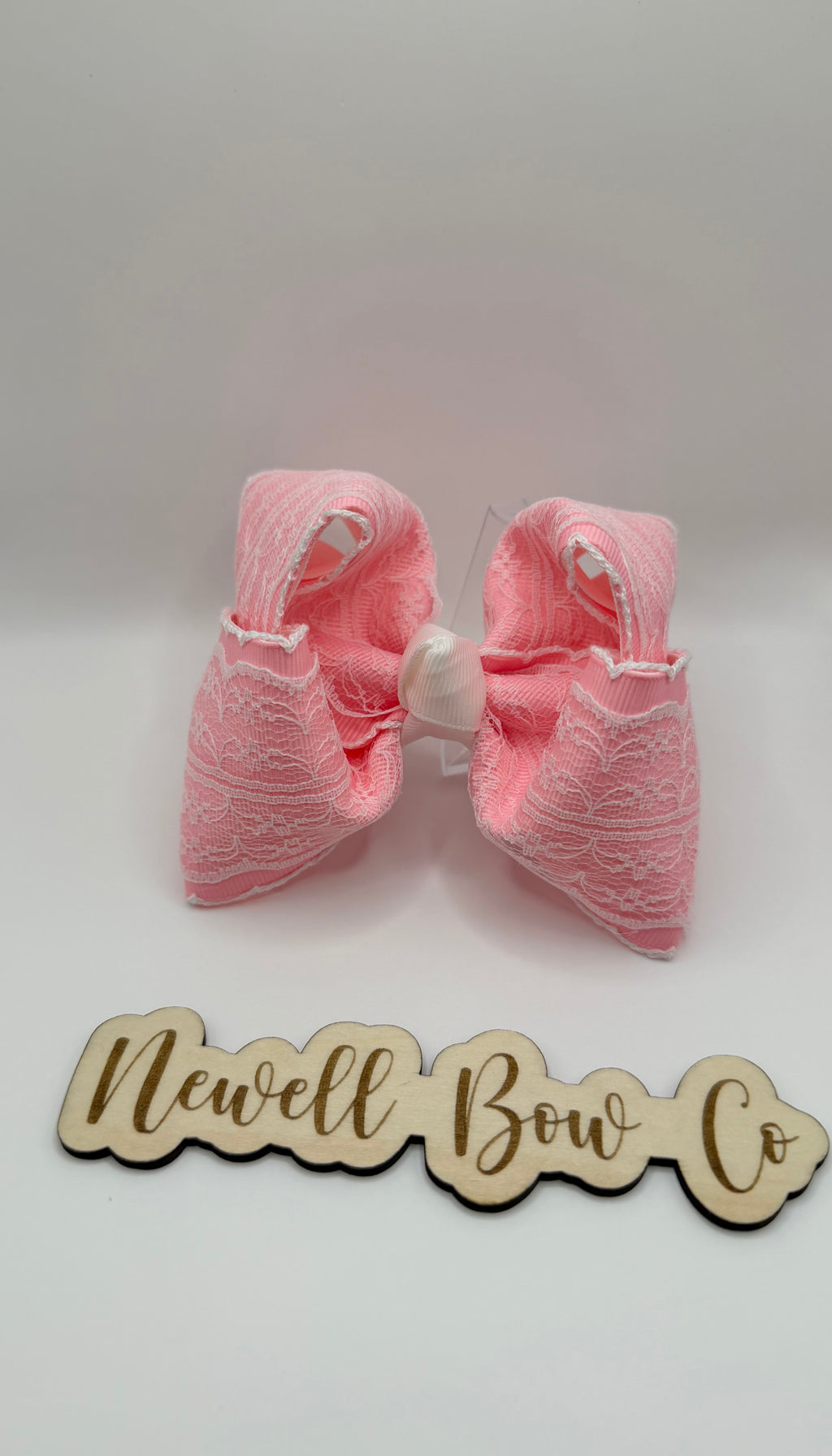 RTS Pink Lace Bow 4inch