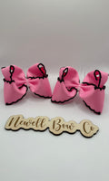 RTS 3inch Hot pink piggies w/black moon stitch