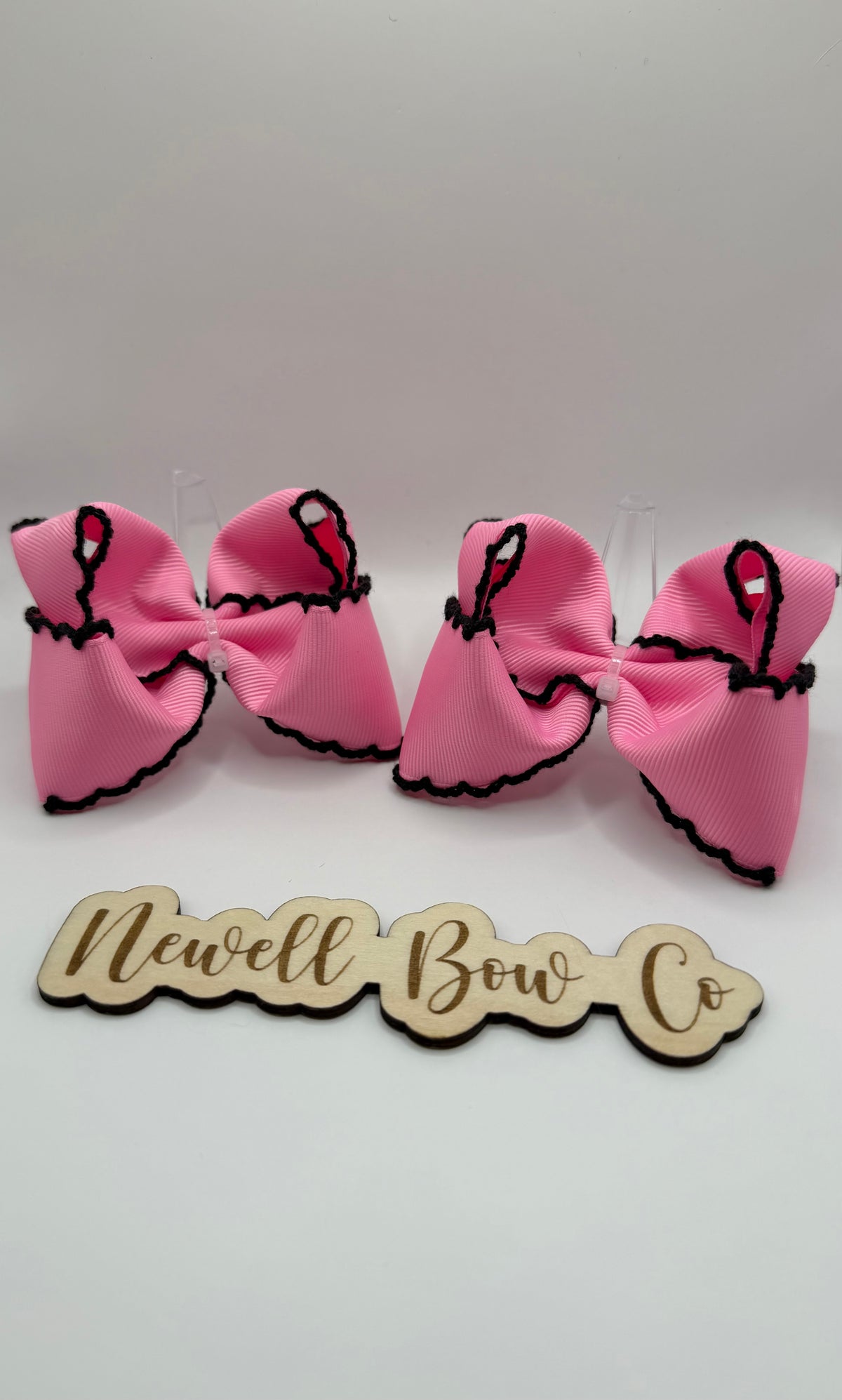 RTS 3inch Hot pink piggies w/black moon stitch