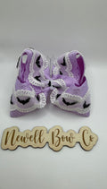 RTS 4.5 inch purple bat lace bow