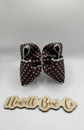 RTS 4inch brown polka dot bow