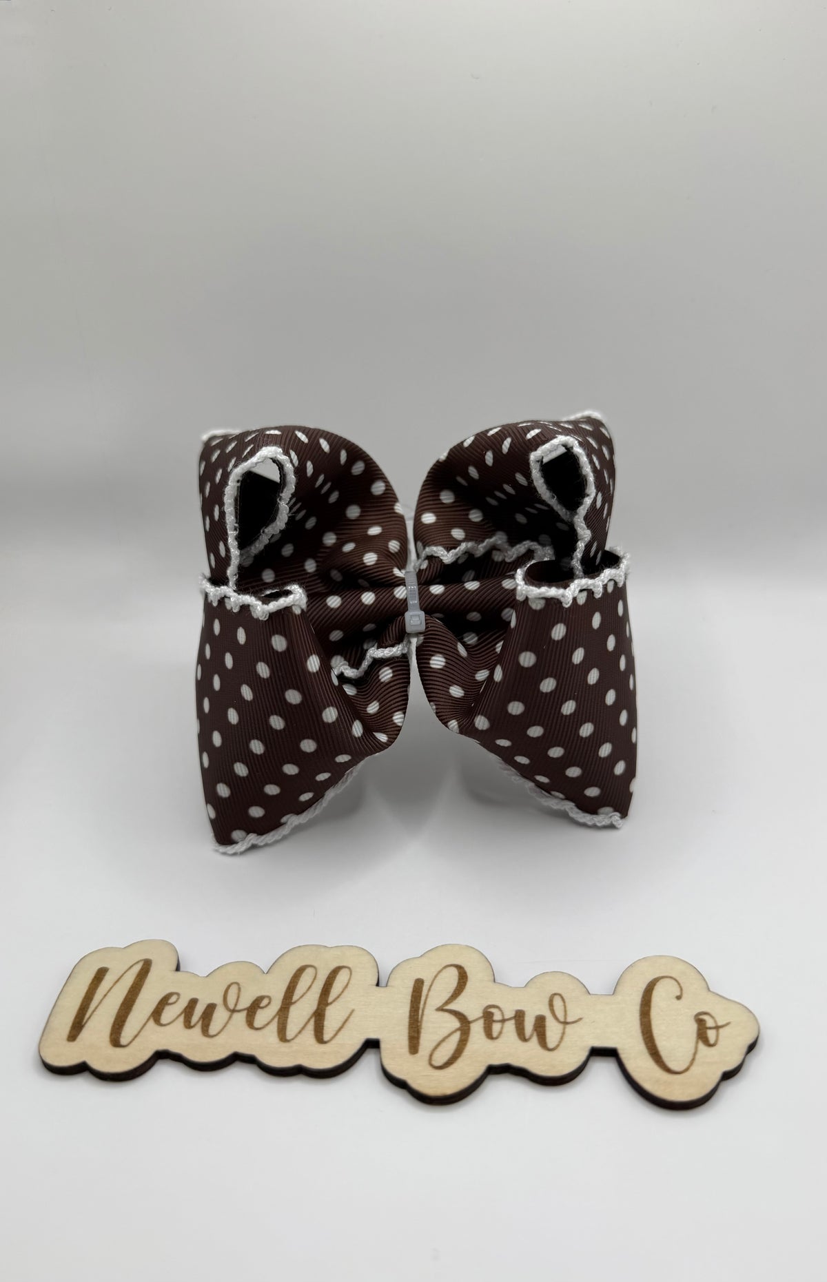 RTS 4inch brown polka dot bow