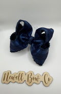 Navy Satin Bow