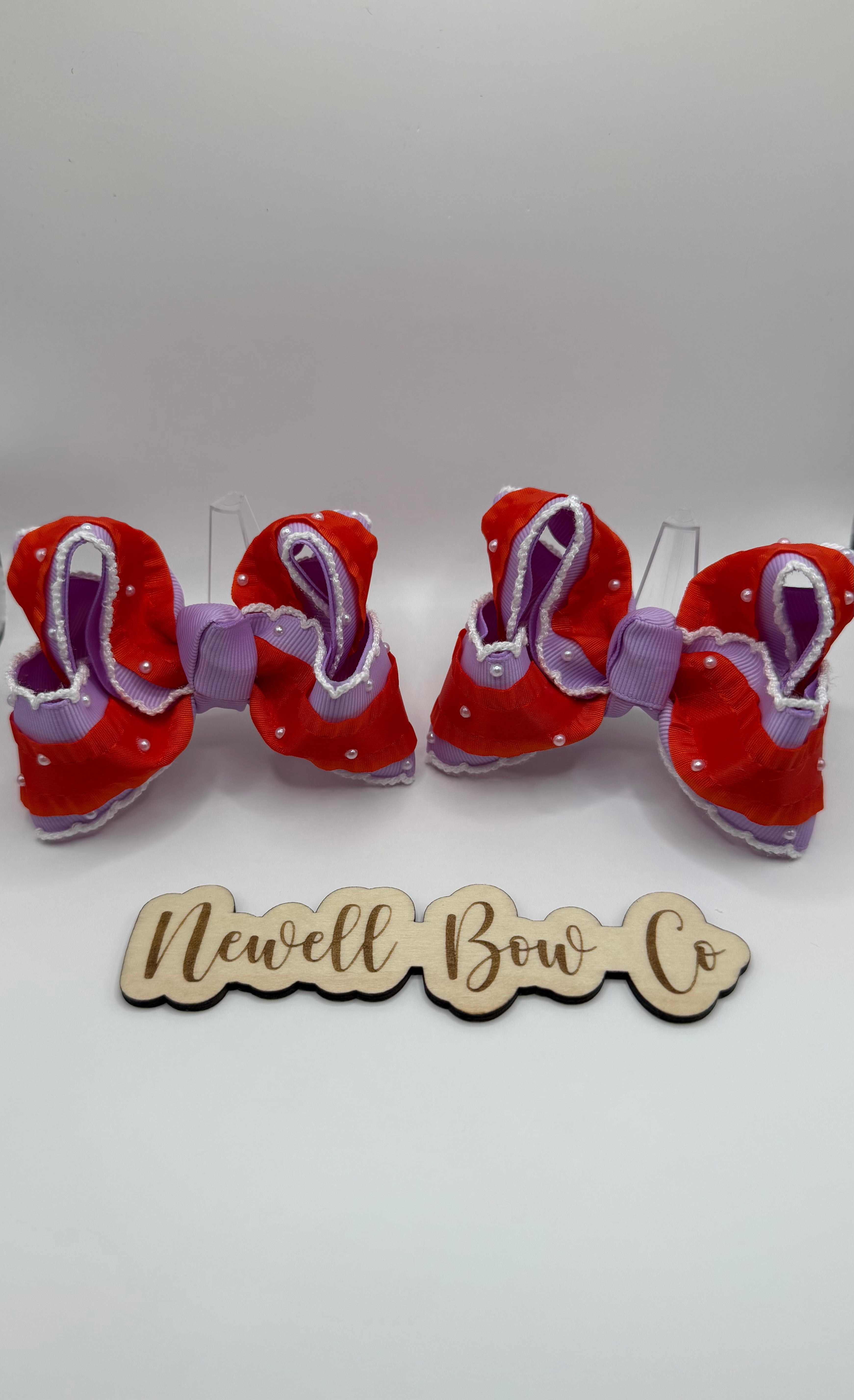 RTS 3inch Purple Moonstitch + Orange Ruffle Piggie Set