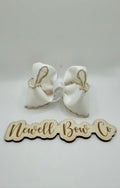 RTS 3inch white bow with tan