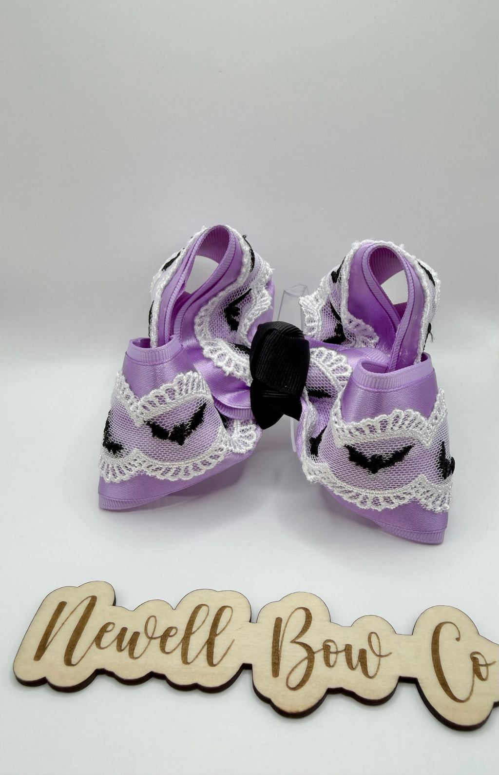 Purple Satin Bat Lace Bow