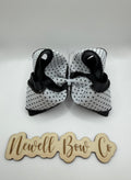 RTS 4inch black and white polka dot bow