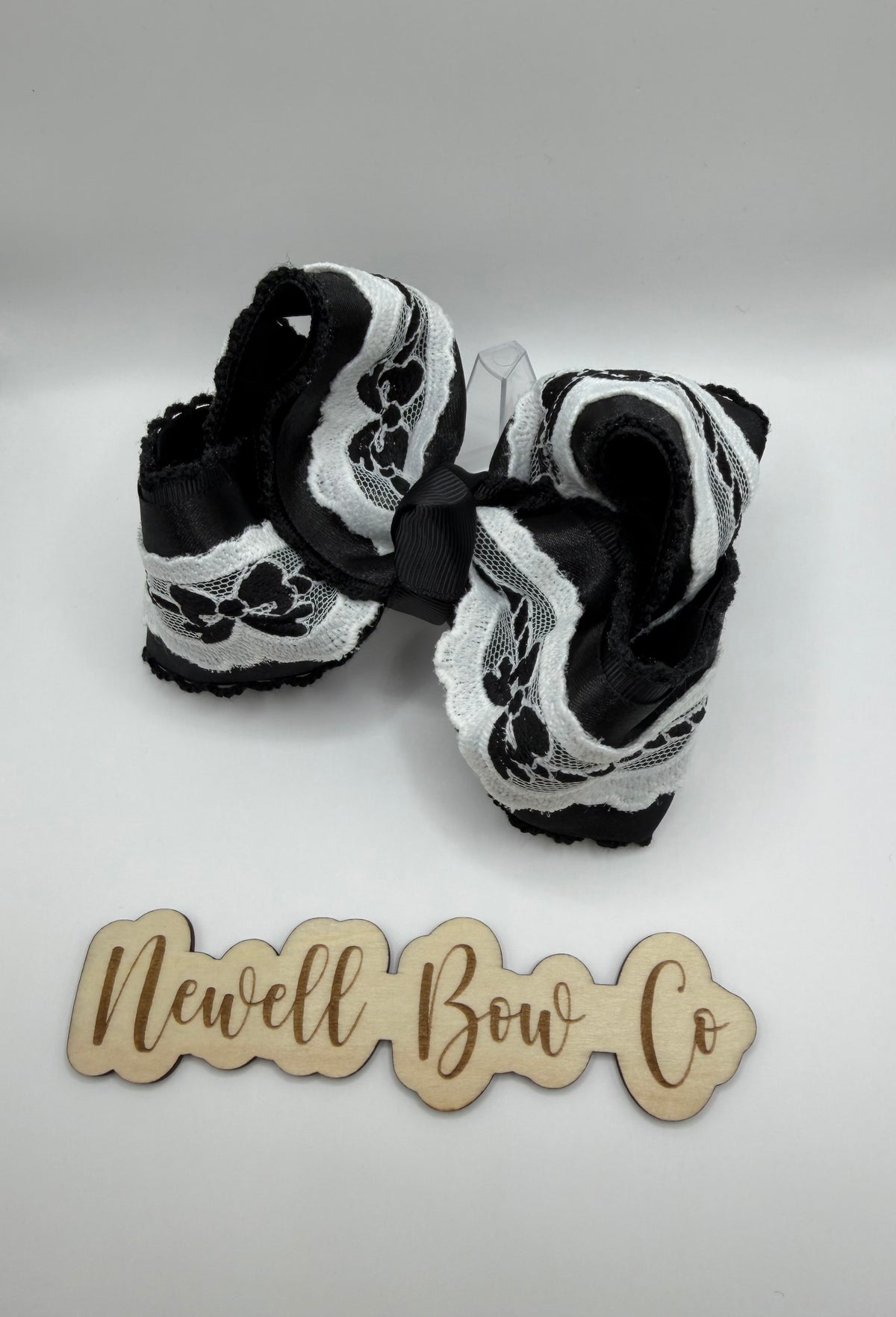 Black Bow Lace Hair Bow