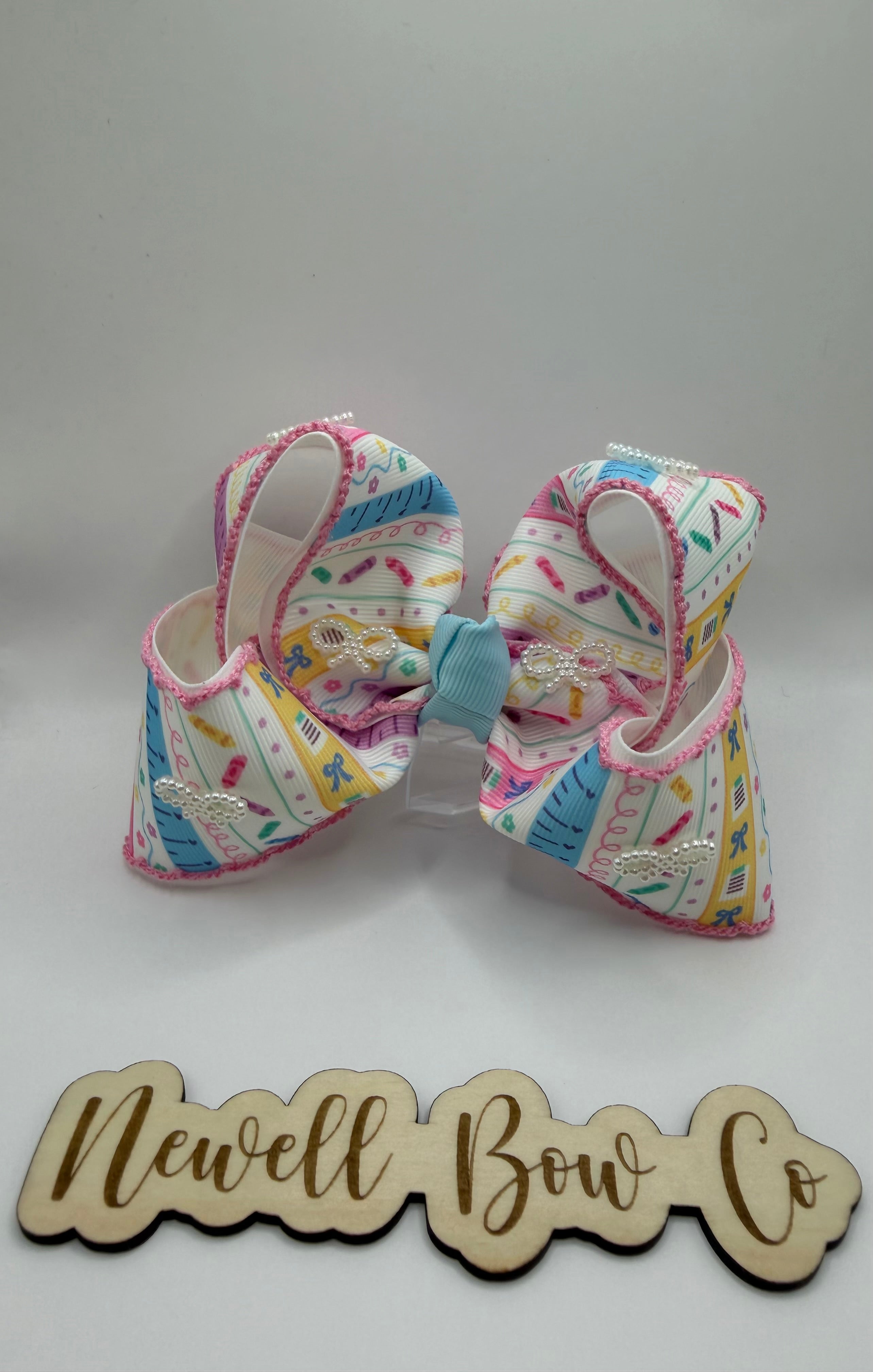 RTS 5inch Pearl Back To School Bow