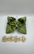 RTS 4.5 Inch Green Satin moon stitch bow