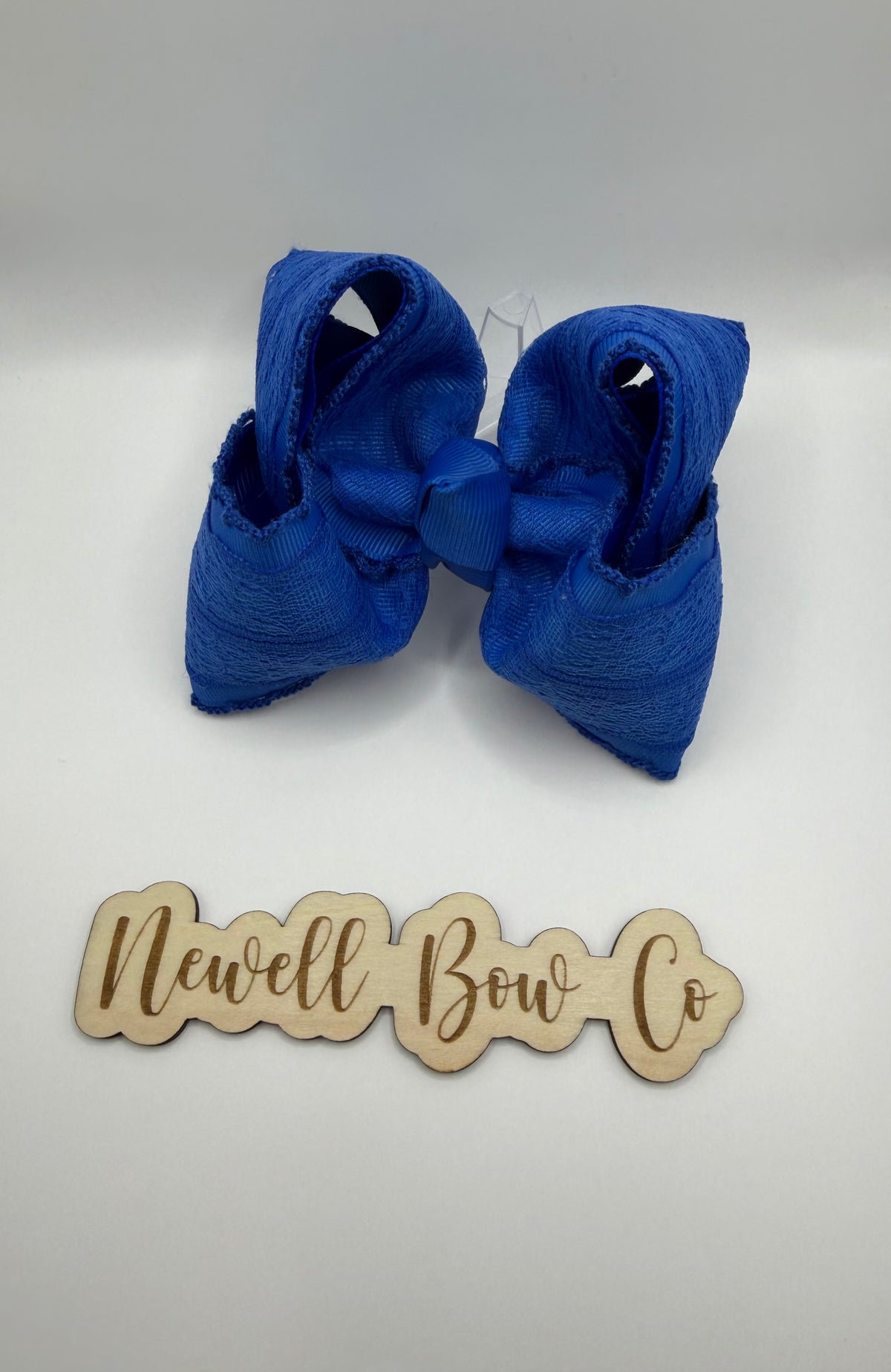 Royal Blue Moon stitch and Lace Bow