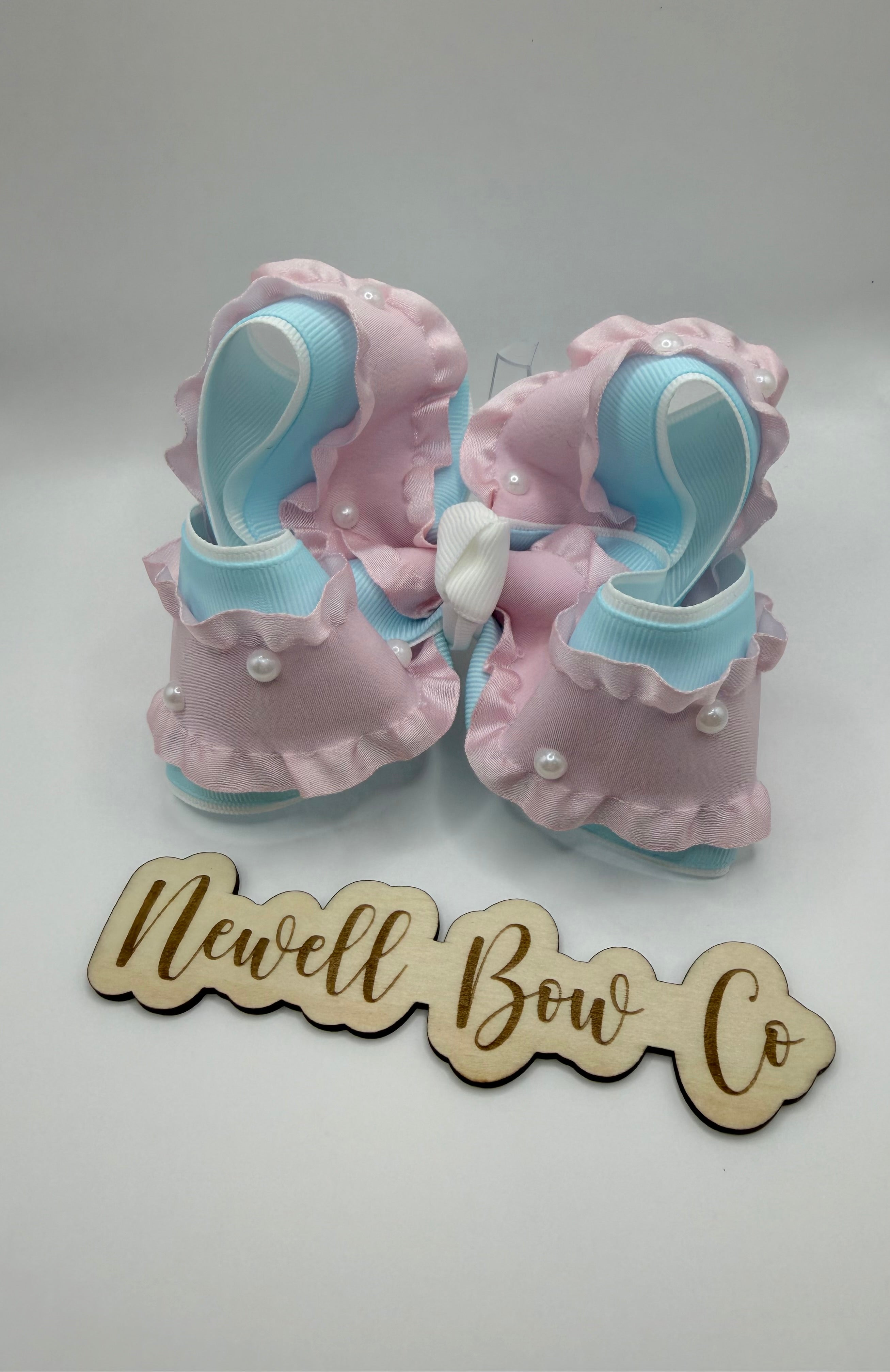 RTS Cotton Candy Pearl Bow 4inch