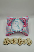 Initial Patch Satin Hospital Blanket Hair Bow